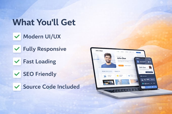 create  modern portfolio website for personal branding