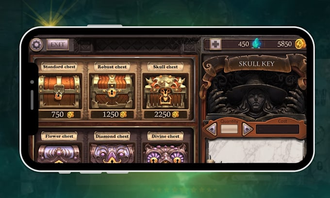 Design irresistibile ui ux di giochi aaa, hud, asset, reskin ui gioco ...
