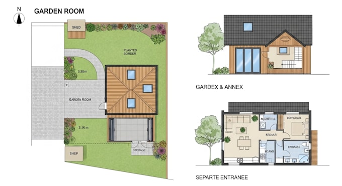 Design uk garage garden room and annex plans by Ruthogidan | Fiverr