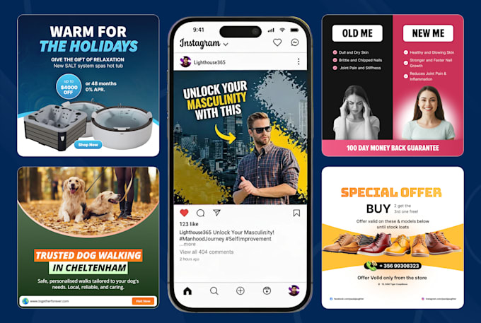 do social media advertising design, facebook ad creative, image ads, ads design