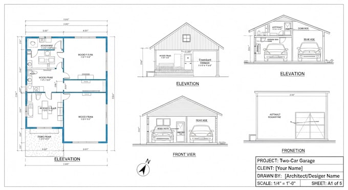 create professional garage blueprints for permits
