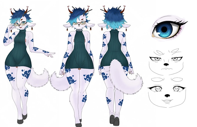 furry art fursona reference sheet furry character sheet design furry ref sheet