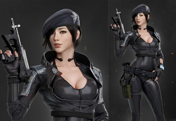3d game ready character modeling stylized ue5 character 3d game asset for film