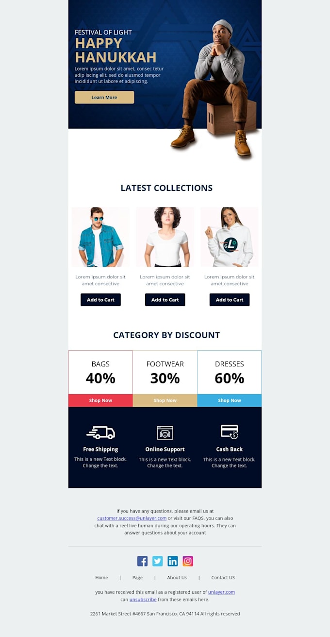 design shopify brand notifications email template