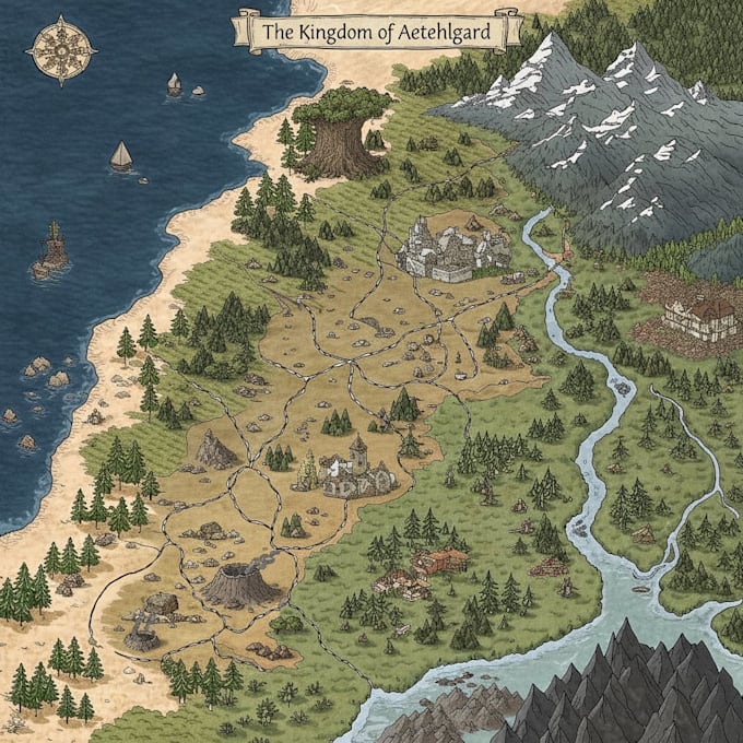 do fantasy map illustration for map