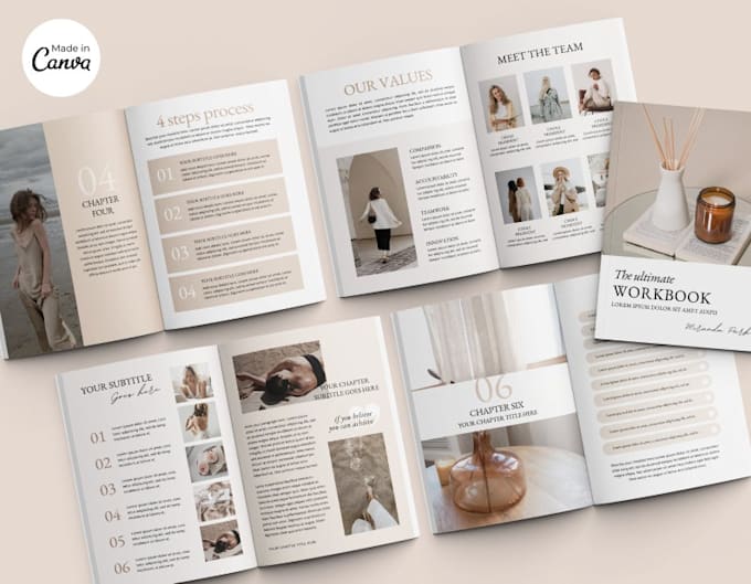 design canva ebook worksheet, editable workbooks in canva ebook template
