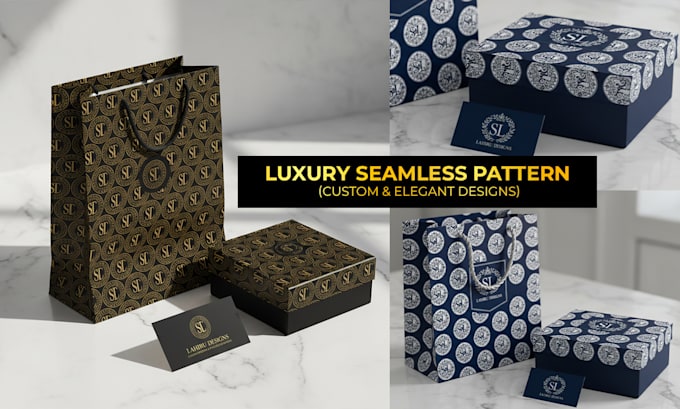 design a luxury seamless pattern for premium brand packaging
