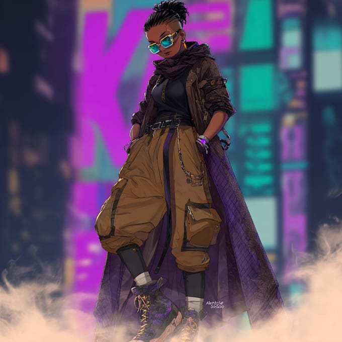 design anime character , cyberpunk character