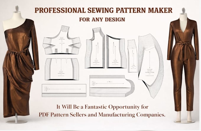 create clothing and apparel sewing pattern for dresses top pants