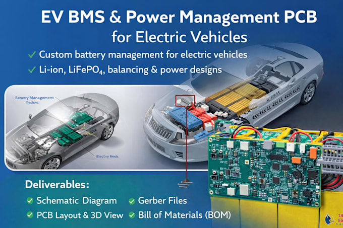 design ev bms, power management pcb for electric vehicles