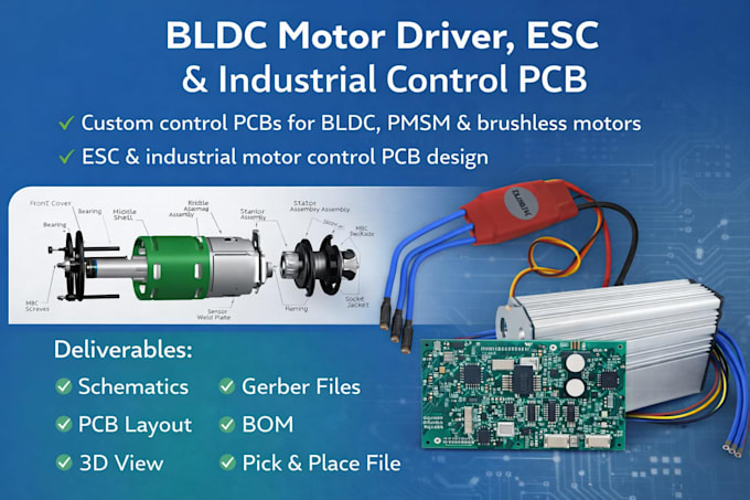 design bldc motor driver, esc, industrial control pcb