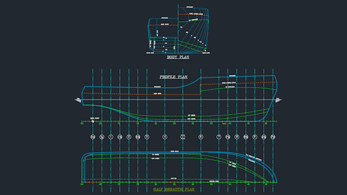 do ship autocad drafting, lines plan, and ga structural drawing