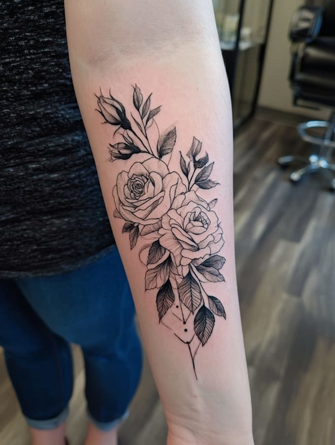 custom an abstract black tattoo design