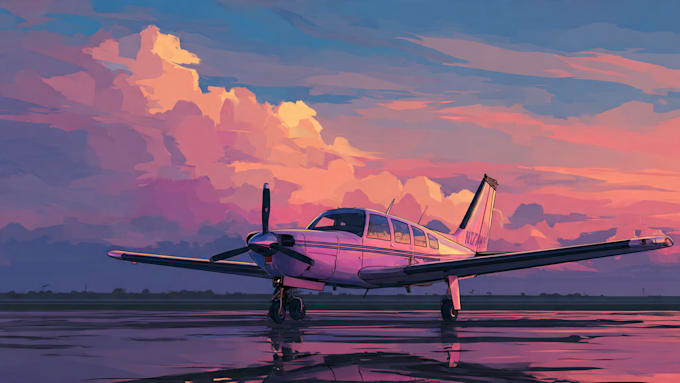 draw aircraft, airplane, helicopter into a vector cartoon