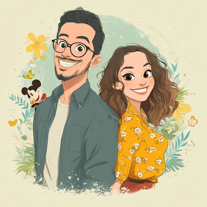 draw a portrait in semi realism cartoon style