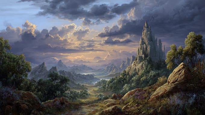 digitally paint fantasy landscape