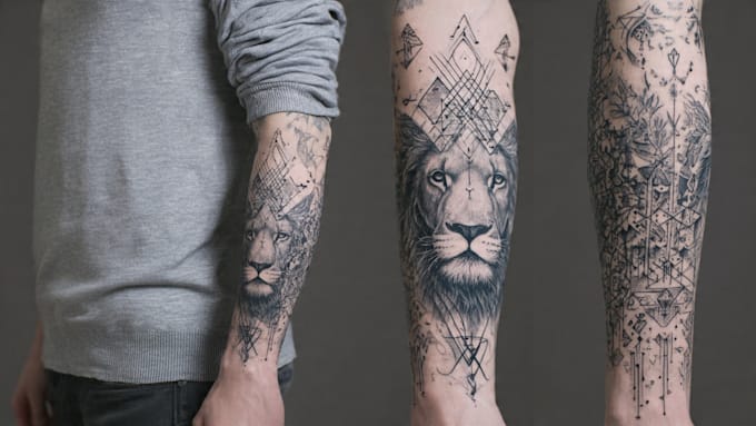 draw a full sleeve tattoo design unique modern