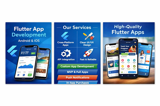 develop custom flutter mobile apps for android  ios