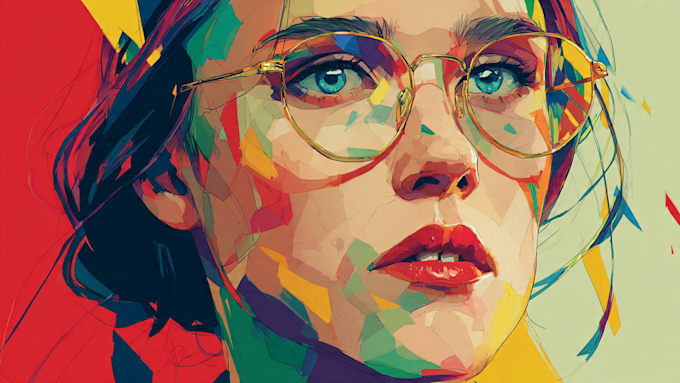 draw amazing colorful portrait illustration