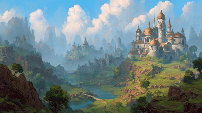 digitally paint fantasy landscape