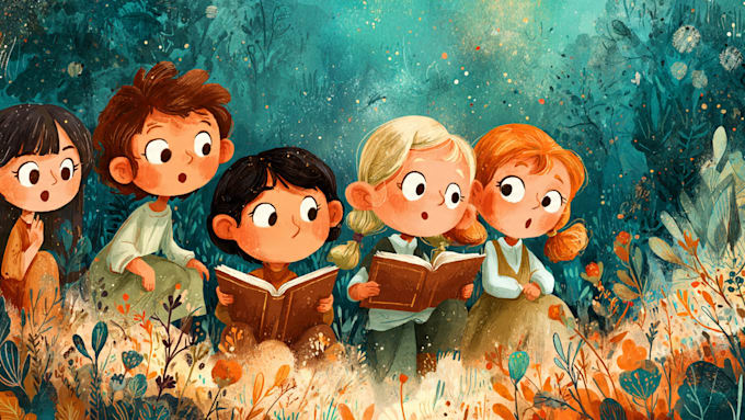 draw a colorful children book illustration
