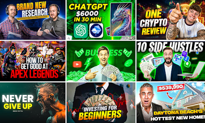 Design amazing clickbait youtube thumbnails in 3 hours by Hossain_gfx ...