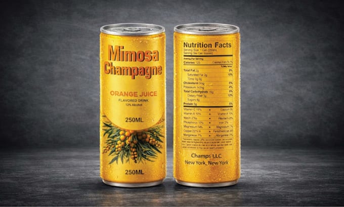 Do design premium energy drink and beverage can label design by ...