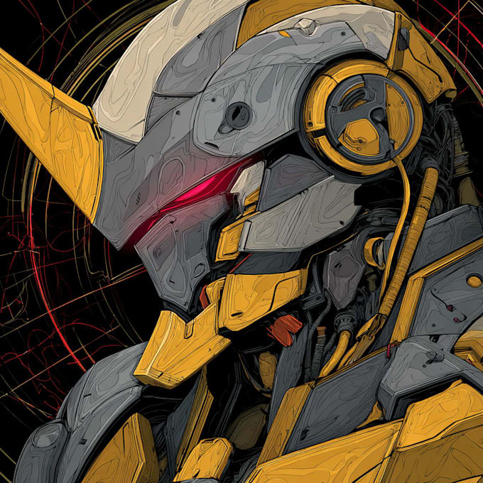 design custom futuristic mecha robot artwork