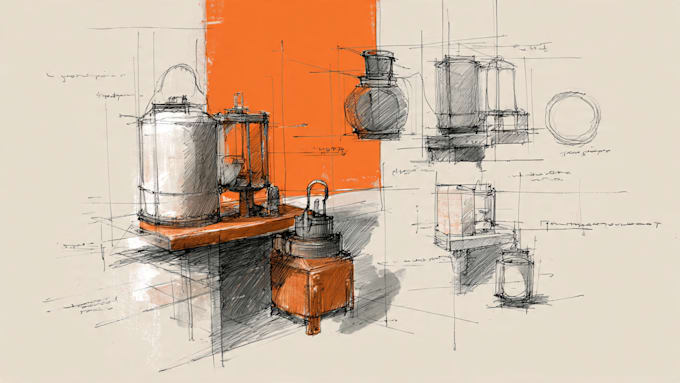 develop industrial and product design, sketches