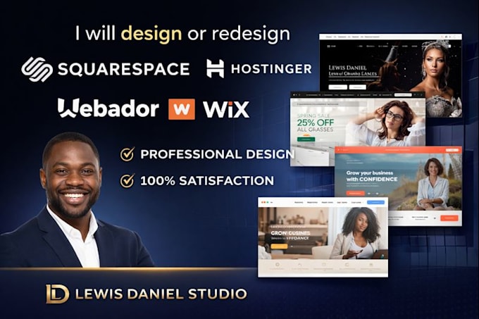 design edit squarespace, hostinger, webador, wix volusion site123 duda website
