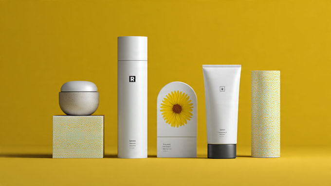 design minimalist cosmetic label and packaging