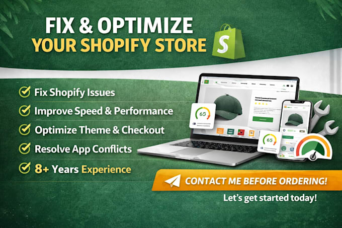 fix, optimize, and improve your shopify store performance
