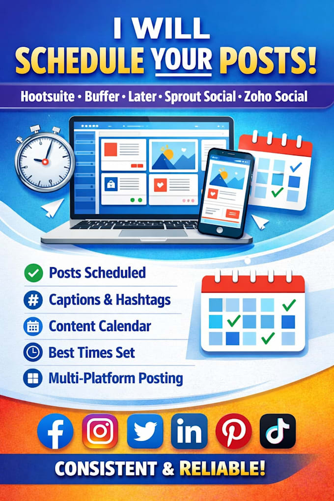 create schedule post via hootsuite buffer later sprout social zoho social