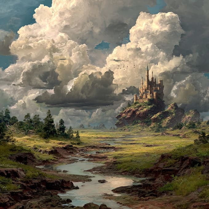 create stunning fantasy landscape, background illustration