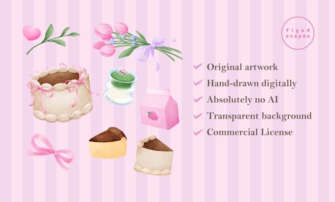 custom watercolor illustrations with transparent background