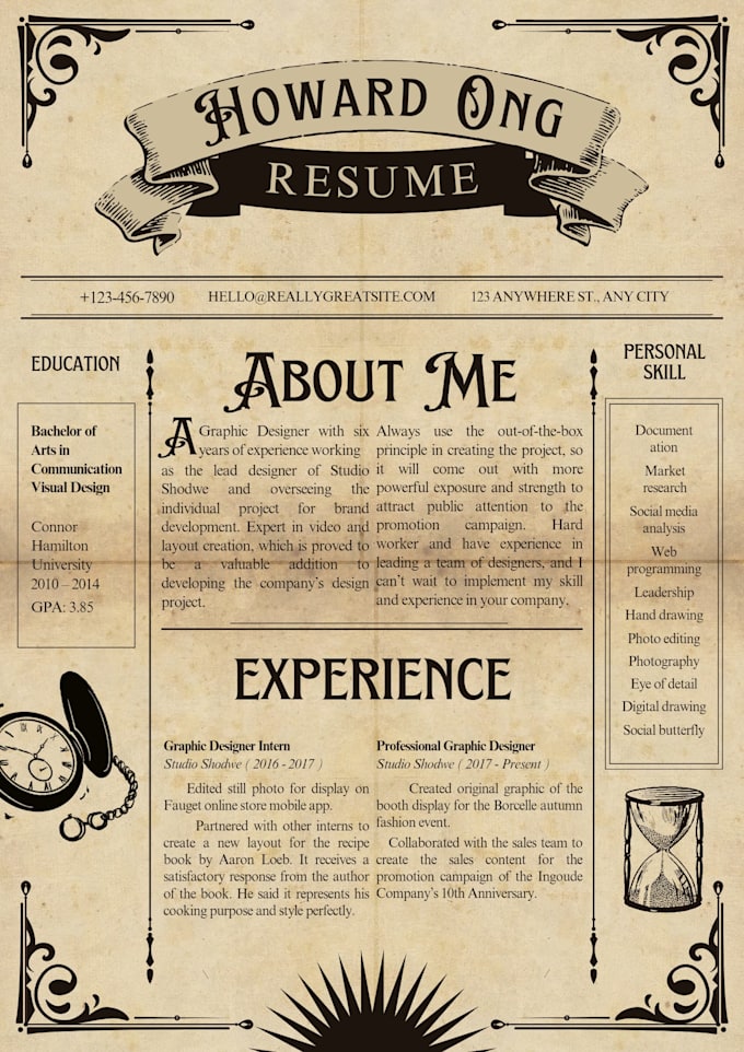 professional resume redesign with editable canva CV