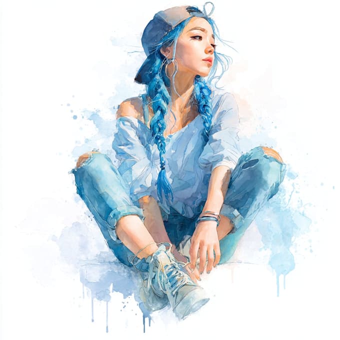 draw watercolor portrait illustration
