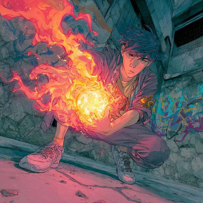 illustrate graphic novel comic book storyboard anime