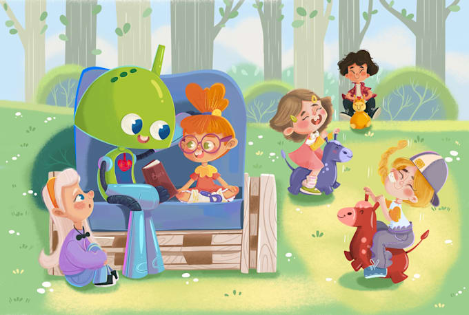create children story book illustrations and cover