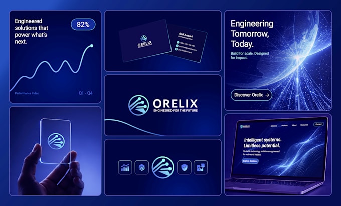 do modern tech, saas, startup, and fintech logo design with brand identity