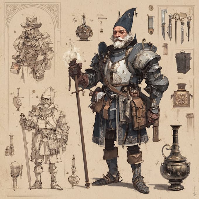 draw a fantasy character ilustration