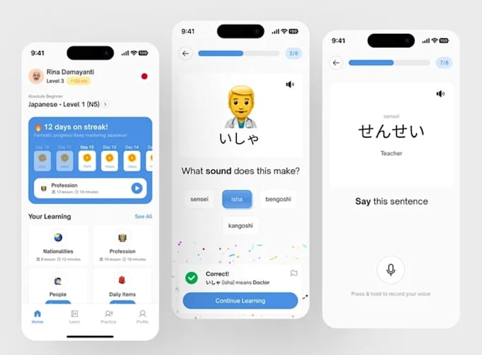 develop kids flashcard and quiz learning app