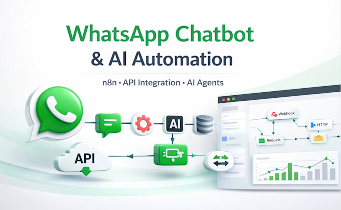 build whatsapp chatbot, ai automation, and n8n workflows