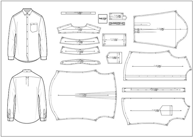 design custom sewing patterns digital PDF with size grading for clothing