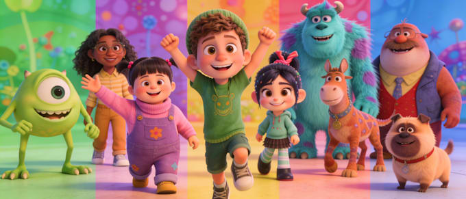 3d pixar style ai cartoon character