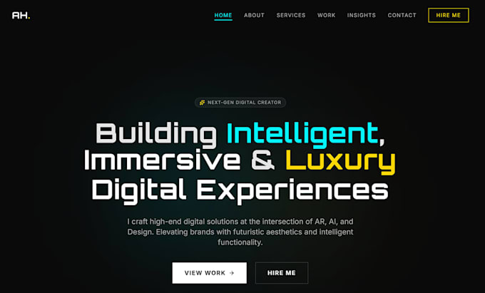 create a ai powered portfolio website with a luxury design
