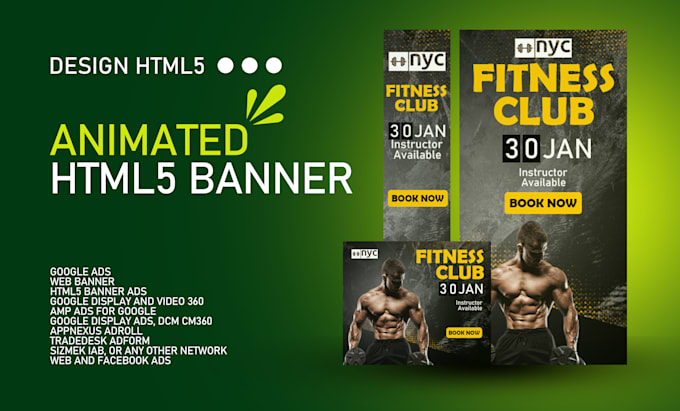 design animated HTML5 banner ads for google adwords or adroll
