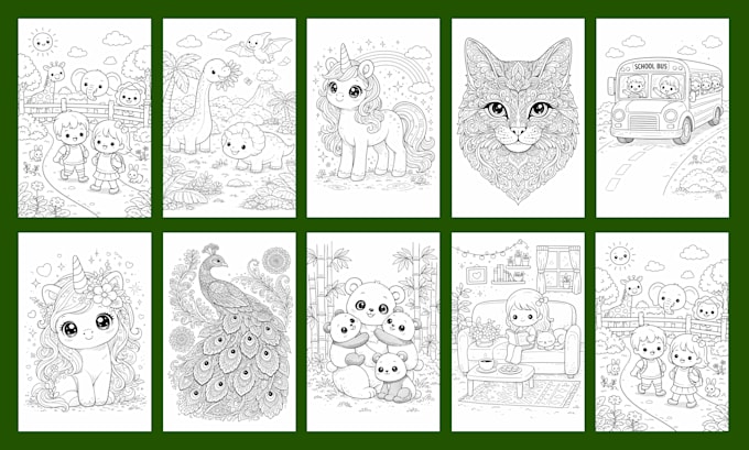 do unique coloring book covers and complete KDP interior designs