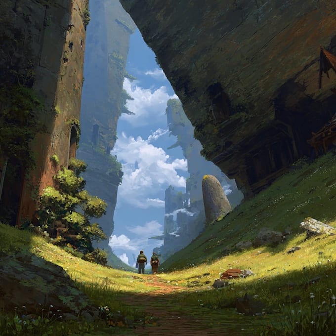 Design detailed environment concept and fantasy landscape by Bassinend ...