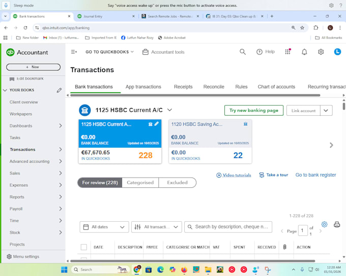 do quickbooks online cleanup, catch up bookkeeping and reconciliation